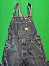 Vintage Sears Tradewear Bib Overalls 34x32 USA Union Made Denim Carpenter Work