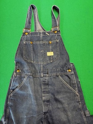 Vintage Sears Tradewear Bib Overalls 34x32 USA Union Made Denim