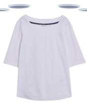 Image of Ex White Stuff Women's Top - Short Sleeve Embroidered Weavir Cotton White