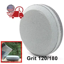 Dual Grit 120/180 Sharpening Stone, Round Axe Blade Sharpener, Knife Sharpener 