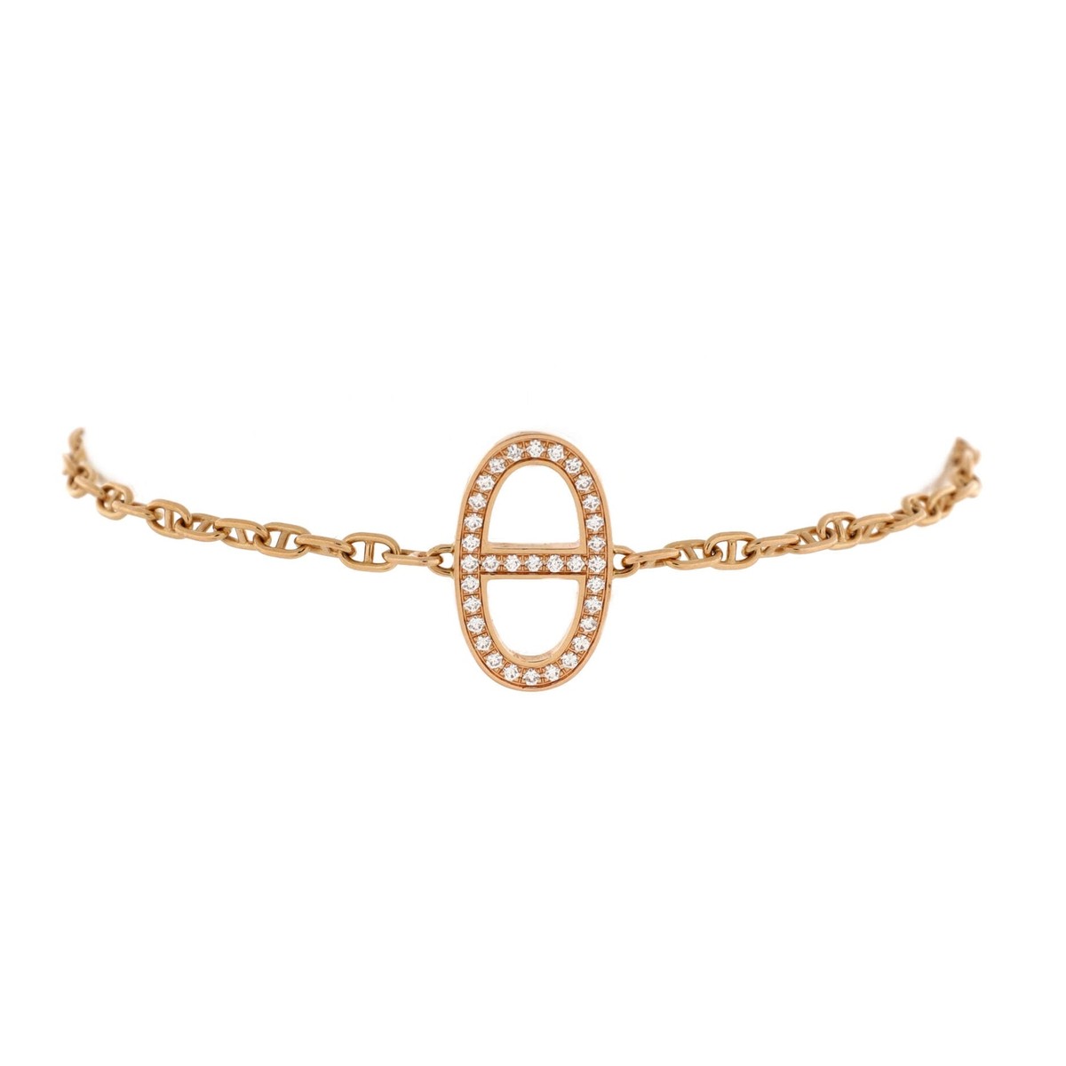Hermes Chaine d'Ancre Contour Bracelet 18K Rose Gold with