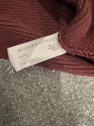 MODERN CITIZEN Sweater Womens L Lou Swing Ribbed Bell Sleeve Pullover Maroon - Picture 5 of 6