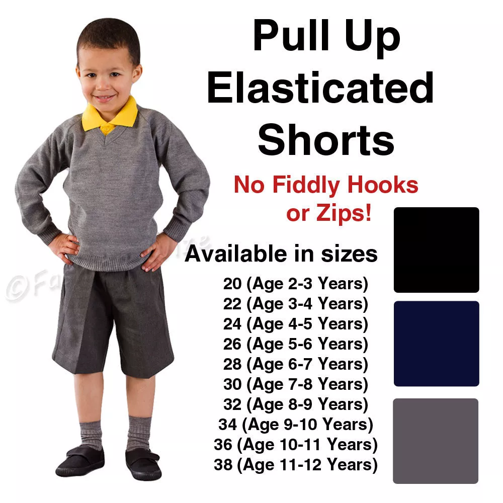 Grey elasticated school shorts sale
