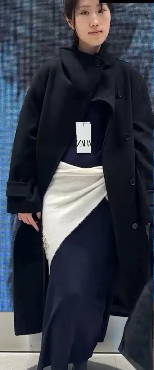 ZARA 2024aw ファーコート ミディ丈 エクリュ ○#ZW COLLECTION ウール混紡フェイクファーコート○ ベージュ