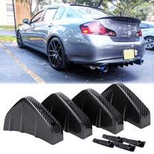 Carbon Rear Bumper Lip Diffuser Splitter 4 Shark Fins For Infiniti G35 G37 G37x