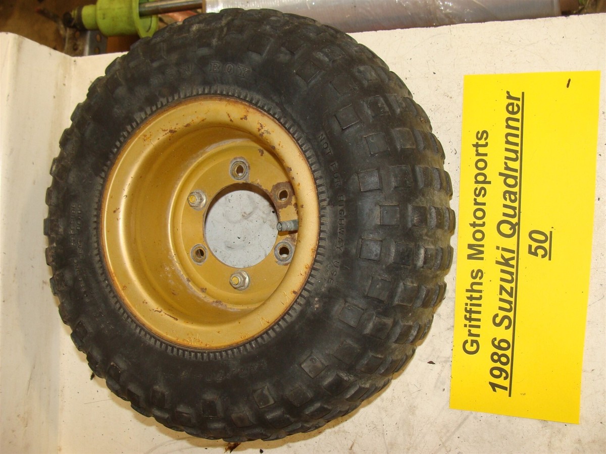 1986 SUZUKI LT50 Quadrunner 50 oem original wheel rim tire golden