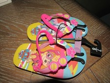 New Paw Patrol Girls Sandals Size 7 8 Multi Colors Flip Flops Elastic Beach