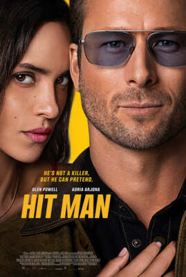 Hit Man Glen Powell, Adria Arjona Movie Poster 17 X 12 Reproduction