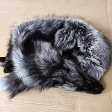 100% Natural Silver Fox Skin Hides Tanned Real Fur Pelt Leather Decor 39-47 inch