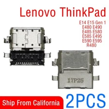 2X Type-C Charging Port Power Jack For Lenovo ThinkPad E14 E15 Gen 1 E480 E490