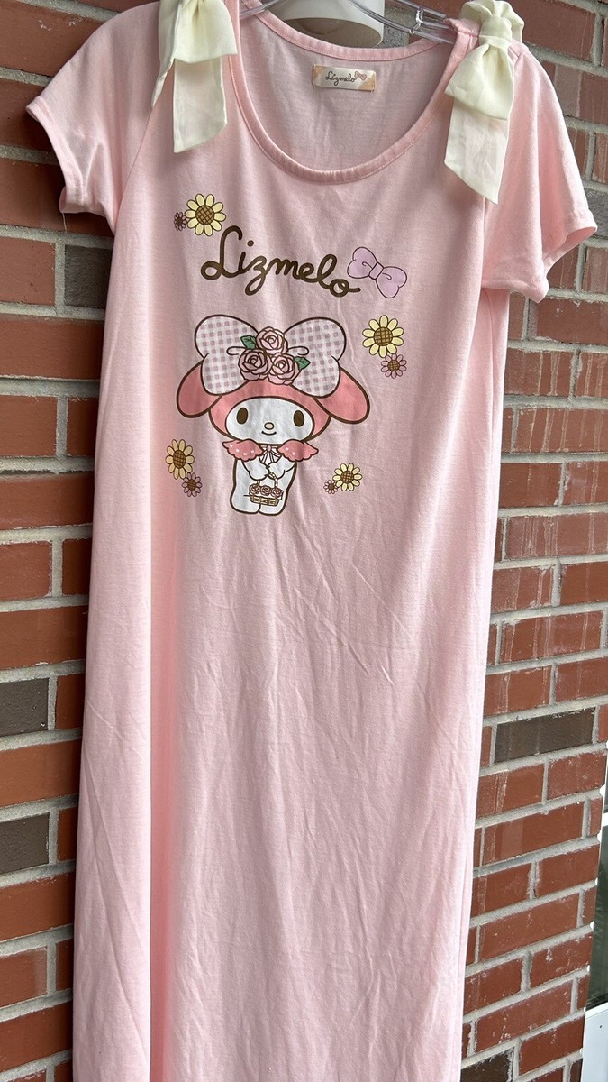 Lizmelo LIZLISA サンリオコラボ ポンチョ 希少 ※茶シミあり Lizmelo Liz Lisa X Melody Coquette Collab Nightgown Bow Accent