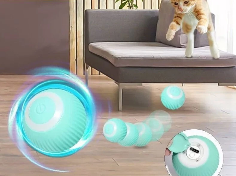 Smart Automatic Rolling Cat Ball Toy Electric Fun Interactive Pets Indoor Toys