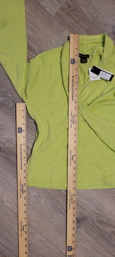 Grace Dane Lewis Women's Lime Green Sweater With Crossbody Neck Size Large - Picture 4 of 10