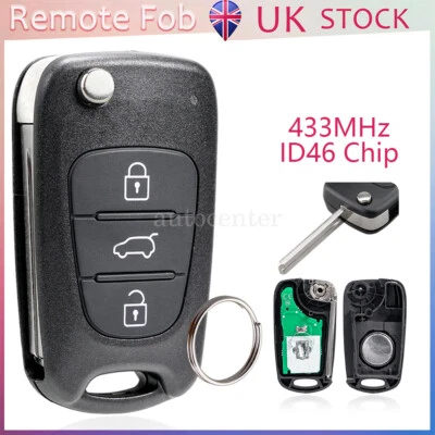 Remote Key Fob 3 Button 433MHz For Kia Sportage Sorento Ceed Pro Rio Soul Venga