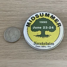 1990 Midsummer Norskedalen Coon Valley Wisconsin Pinback Button #41045
