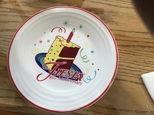 Fiestaware/Fiesta 80th Birthday, Cake, Lunch Plate, Fiesta, White, Hard To Find