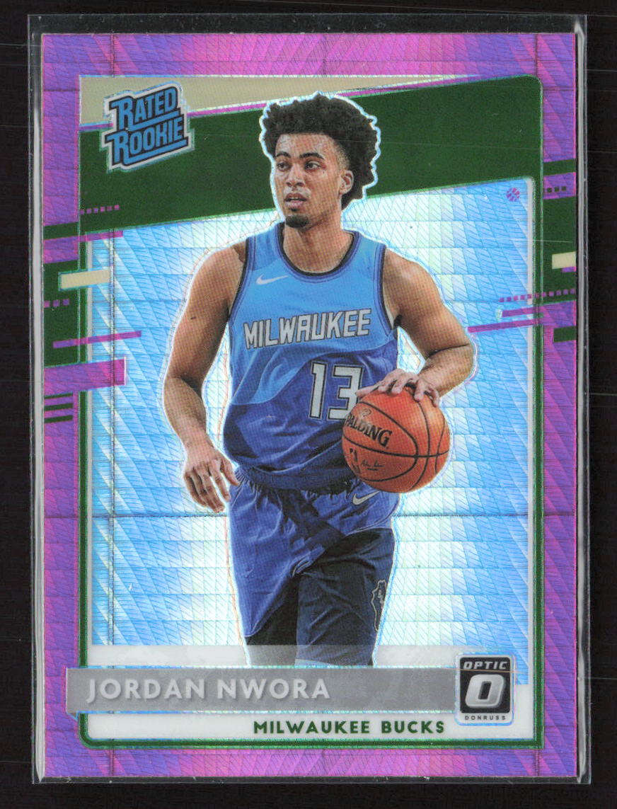 2020-21 Donruss Optic #189 Jordan Nwora Hyper Pink Milwaukee Bucks (B)