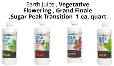 Earth Juice 4pk quart set (Vegetative, Transition, Flowering, Grand Finale) OMRI