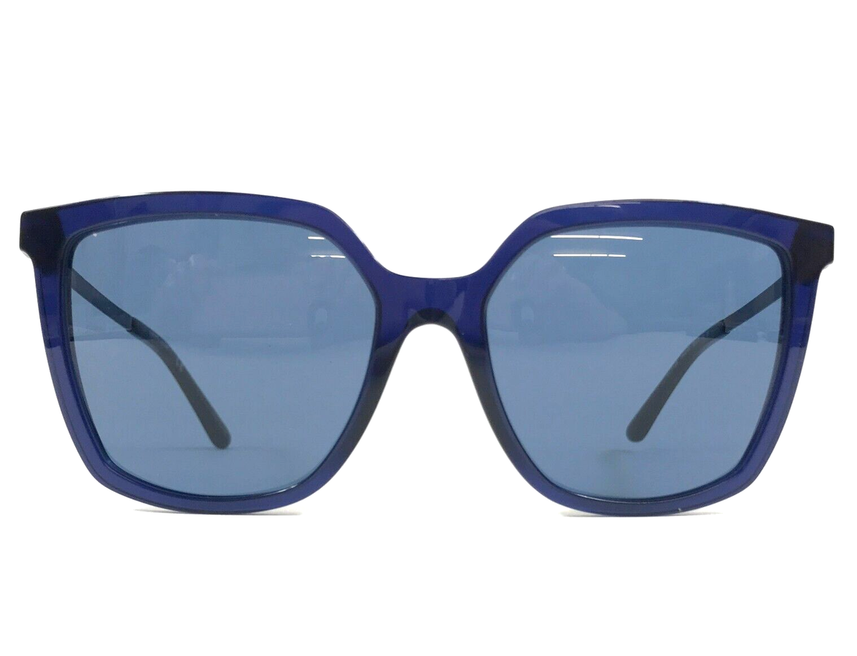 Tory Burch Sunglasses TY7146 1802/80 Shiny Blue Cat Eye Frames with Blue  Lenses