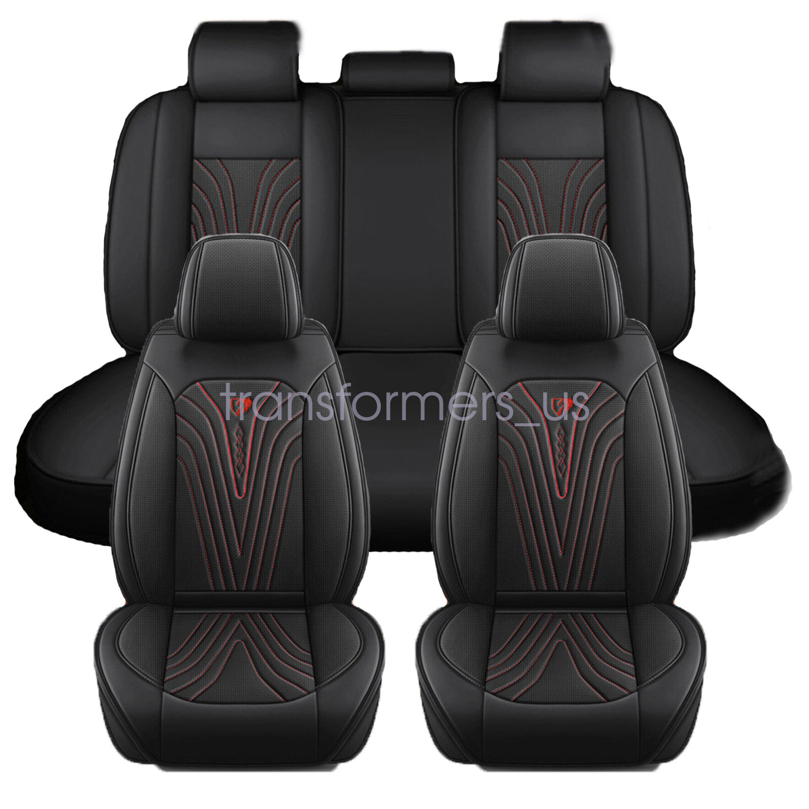 For Toyota RAV4 Full Set Leather Car Seat Cover 5-Seat Front + Rear Protectors