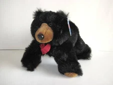 1988 PURR FECTION MJC BENDUM BUDDIES JOINTED BLACK BEAR PLUSH STUFFED TOY 11"