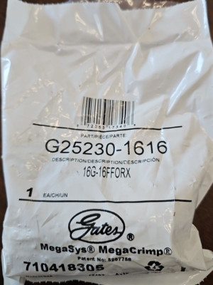 Gates 16G-16FFORX / G25230-1616 Hydraulic Hose Fitting                        BX