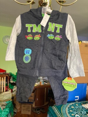 Teenage Mutant Ninja Turtles Toddler Boys Vest 3pc Pant Set Size 2T 