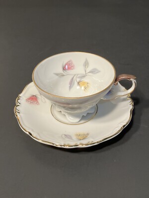 Vintage Tea Cup and Saucer Set Edelstein Bavaria Made In Germany