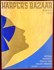 Harper's Bazaar Magazine ~ August 1935 ~ Erte Marion Davis Schiaparelli Man Ray