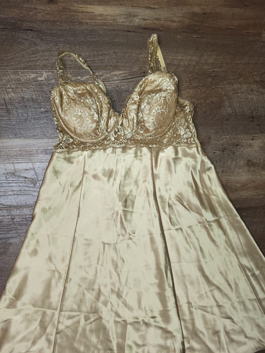 Vintage Victoria's Secret gold Nightgown/slip/dress Size M
