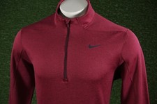 MEN  S LARGE NIKE THERMA 1/2 ZIP GOLF PULLOVER LONG SLEEVE MAROON, VGC