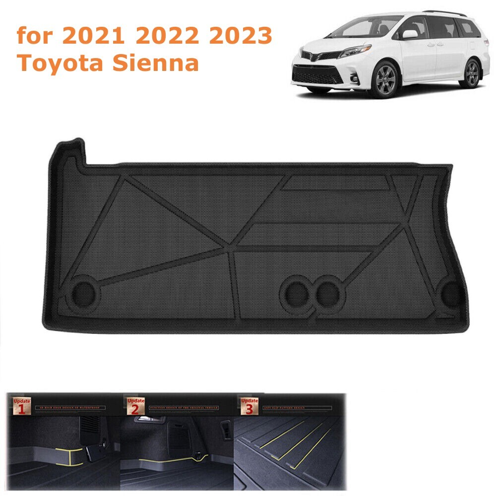 2021-2025 Toyota Sienna Black Rear Cargo Trunk Liner Floor Mat