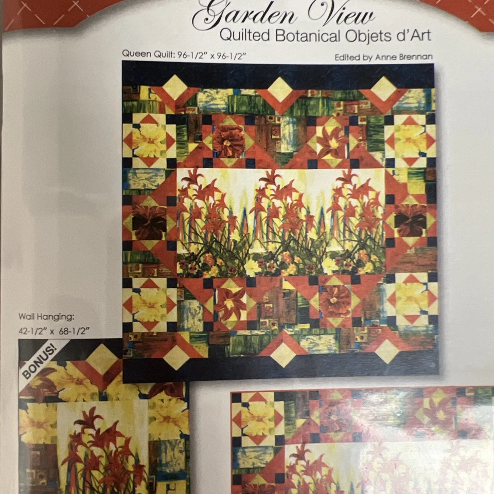 Sweet Clover Canyon Garden View Quilt Pattern Cherry Blooms Queen Size Quilt Nap - Image 2 of 3