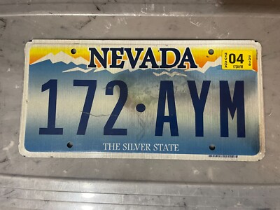 NEVADA LICENSE PLATE THE SILVER STATE 172 AYM APRIL 2016