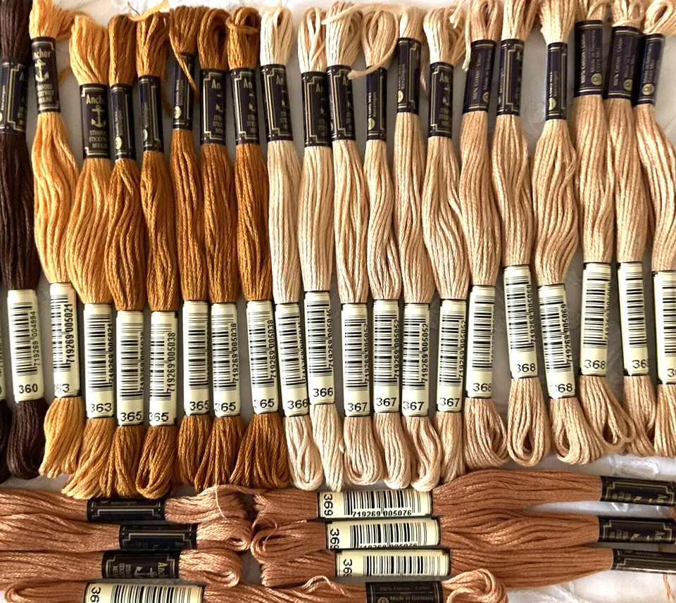 Anchor Stranded Sticktwist Mouline Cotton Floss Lot of 35 Browns Series 360's - Image 4 of 4