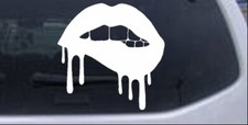 Biting Bleeding Lips Car Or Truck Window Laptop Decal Sticker