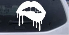 Biting Bleeding Lips  Car or Truck Window Laptop Decal Sticker