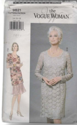 Pattern 9821 Cut Sewing Pattern 9821 Ladies pullover tunic formal dress knee length ...