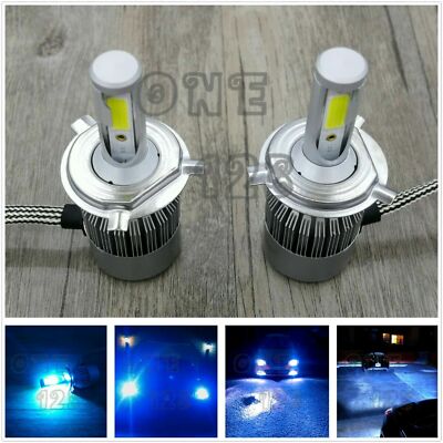 2X CSP H4 HB2 9003 LED Headlight HiGH/LoW Power Bulb 55W 8000LM 8000K ICE BLUE