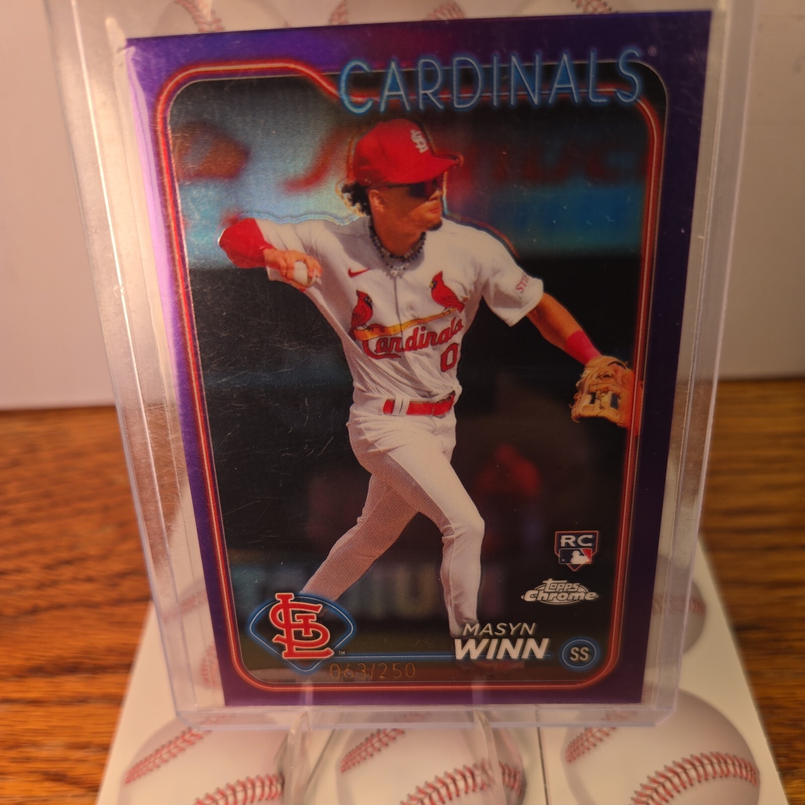 #189 Masyn Winn St. Louis Cardinals RC 2024 Topps Chrome Purple Refractor /250