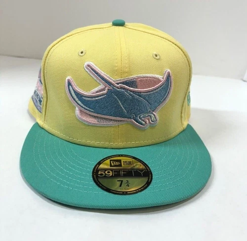 Tampa Bay Devil Rays MLB NE Cooperstown Tropicana Fitted Hat~Yellow/Mint