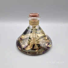 Vintage Kristal Goldleaf Essences Bergamot Bath Oil Decorative Glass Bottle 1996