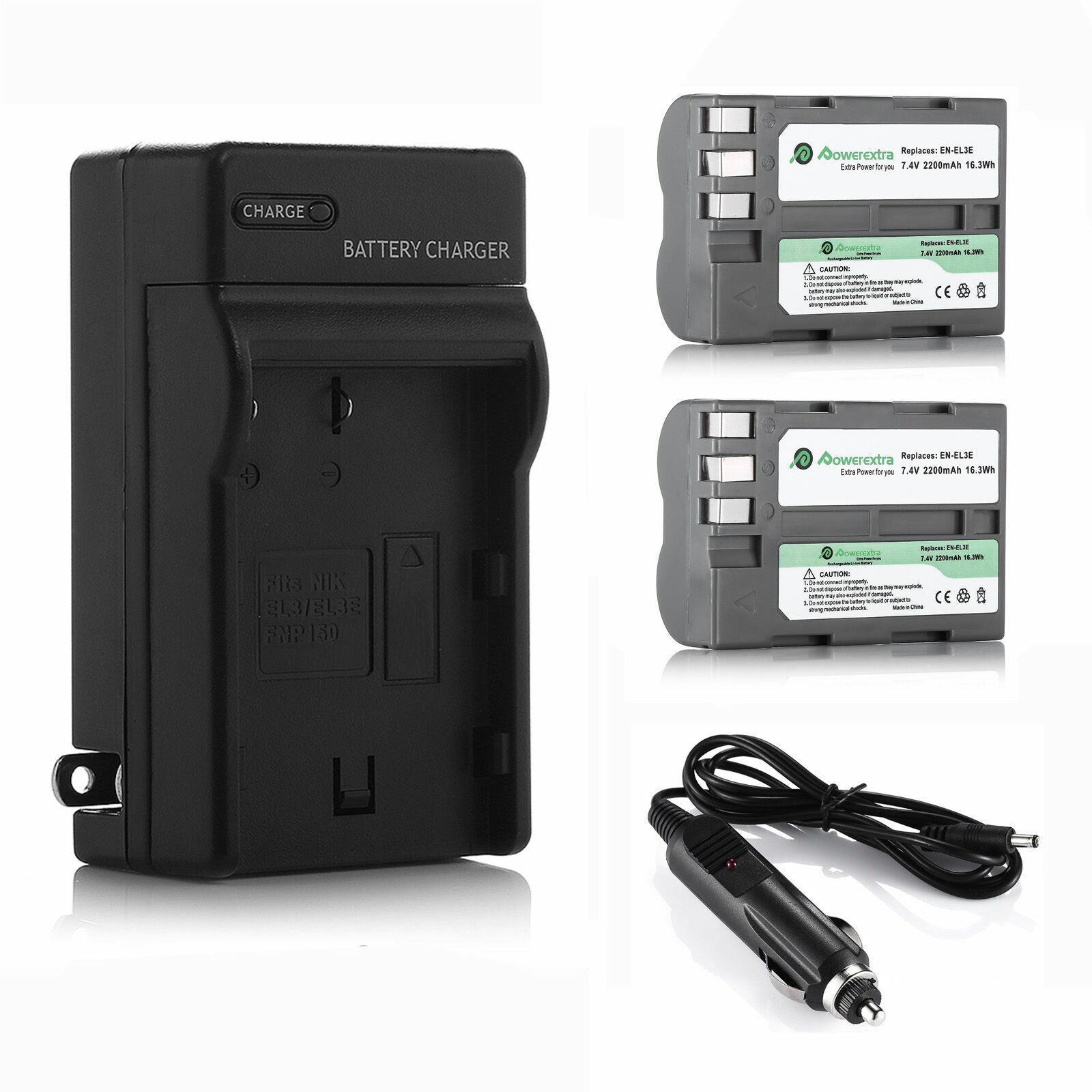 ENEL3E Battery / Charger for Nikon D50 D70 D80 D90 D100 D200 D300S