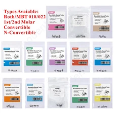 10 Packs Dental Orthodontic Bondable 1st/2nd Molar Buccal Tubes Roth/MBT 018/022