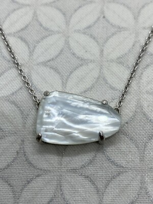 Kendra Scott Isla Silver tone Necklace In Ivory Pearl well used