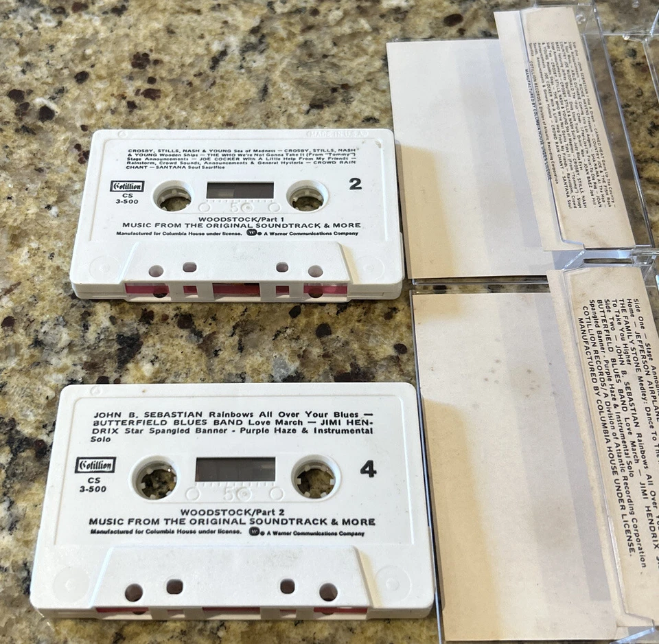 WOODSTOCK PART 1 & 2 CASSETTES. COTILLION CS35001 & CS35002. NEW CASES Foto 4 de 4