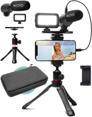 Movo iVlogger- iPhone/Android Compatible Vlogging Kit Phone