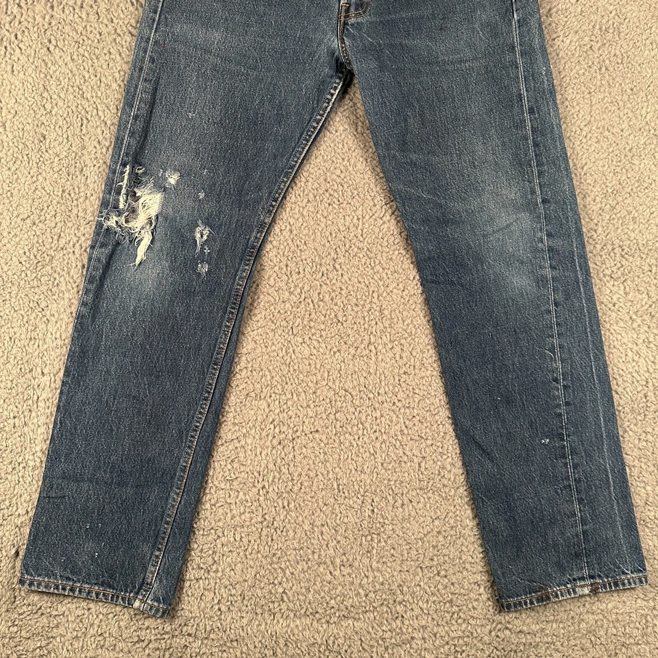 1997 Vtg Levi's 501xx Jeans Distress Red Batwing Made in USA 32x33(30x31 Fits) - Image 3 of 4