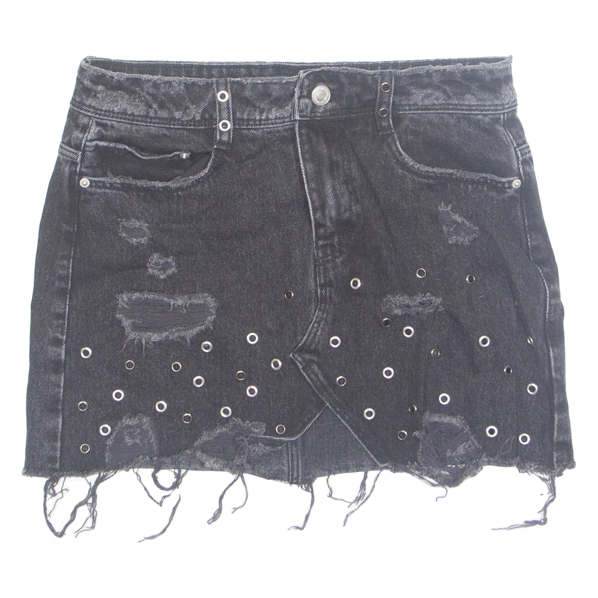 Jupe Zara Taille L - Noire, Ligne A, Longueur Midi, 100% Viscose (occasion)