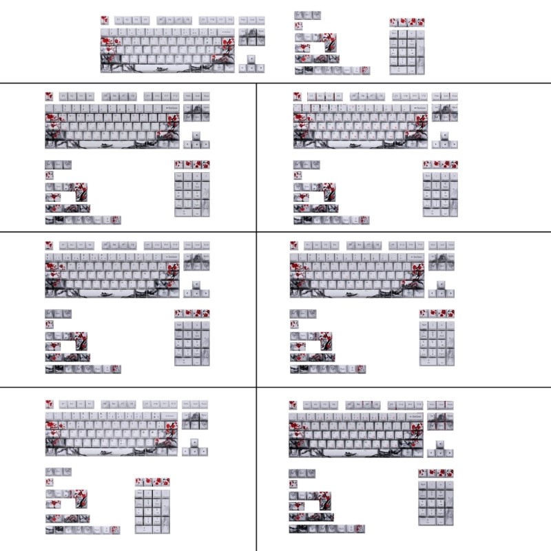 Keycaps 128key Thick Plastic 5Sides Sublimations Keycap For Mechanical Keyboards